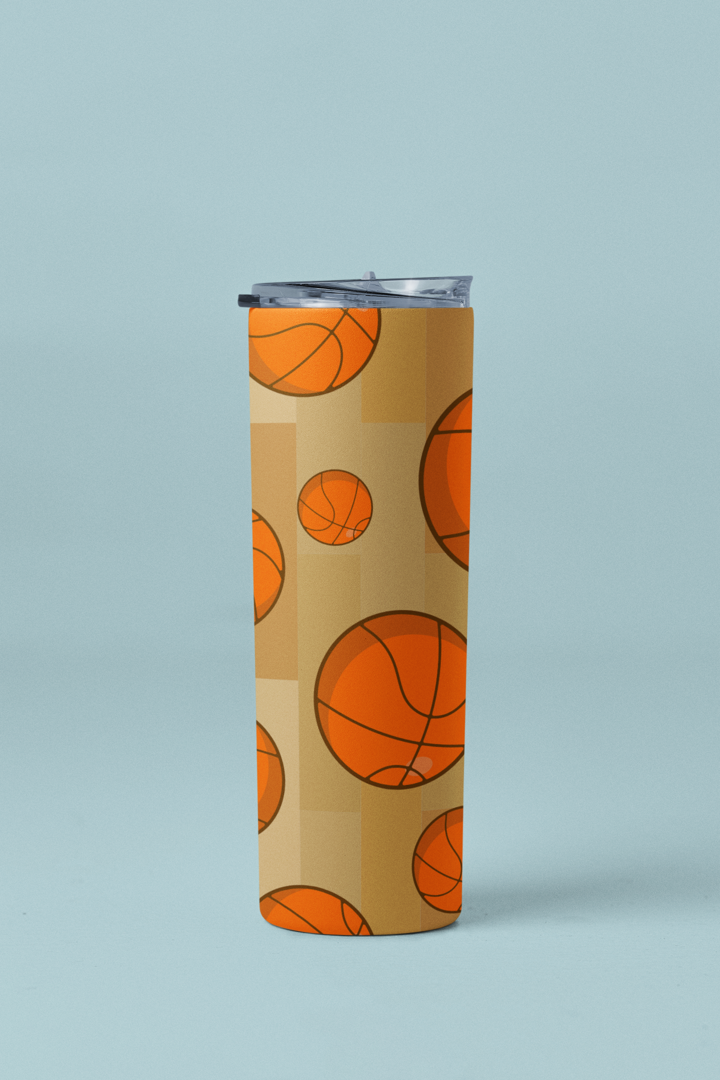 Basketball Pattern Skinny Personalized Tumbler 20oz