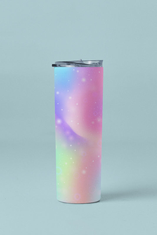 Rainbow Starry Cute Custom Personalize Skinny Tumbler 20oz