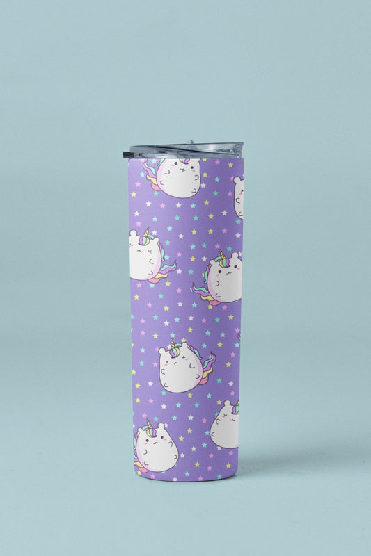 Cute Unicorn Stars Custom Personalize Skinny Tumbler 20oz